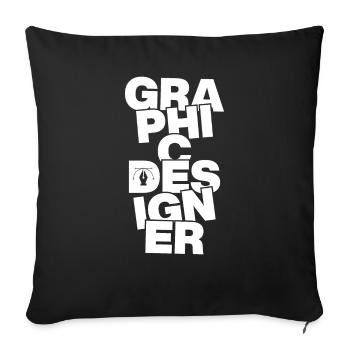 Travail professionnel - Graphiste - Housse de coussin décorative 45 x 45 cm - noir - Devant