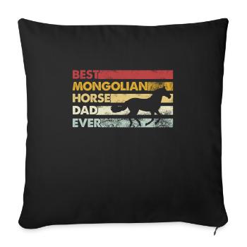 Bester Vater Aller Zeiten - Mongolisches Pferd - Sofakissenbezug 45 x 45 cm - Schwarz - Vorne