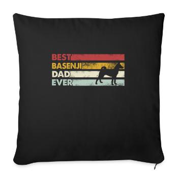 Meilleur père de tous les temps - Basenji - Housse de coussin décorative 45 x 45 cm - noir - Devant