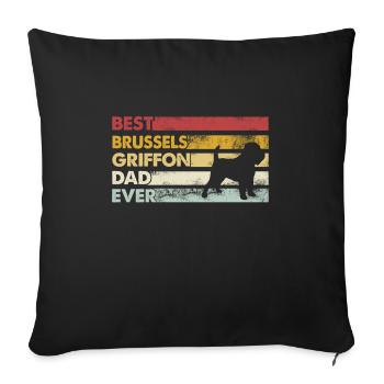 Meilleur père de tous les temps - Brussels Griffon - Housse de coussin décorative 45 x 45 cm - noir - Devant