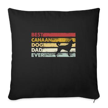 Meilleur père de tous les temps - Canaan Dog - Housse de coussin décorative 45 x 45 cm - noir - Devant
