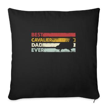 Best Father - Cavalier King Charles Spaniel - Sofa pillowcase 17,3'' x 17,3'' (45 x 45 cm) - black - Front