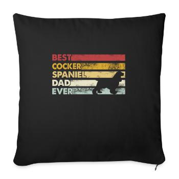 Meilleur père de tous les temps - Cocker Spaniel - Housse de coussin décorative 45 x 45 cm - noir - Devant