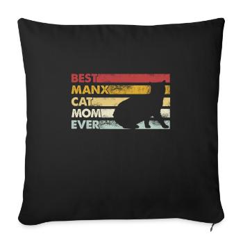 Meilleure mère de tous les temps - Manx Cat - Housse de coussin décorative 45 x 45 cm - noir - Devant