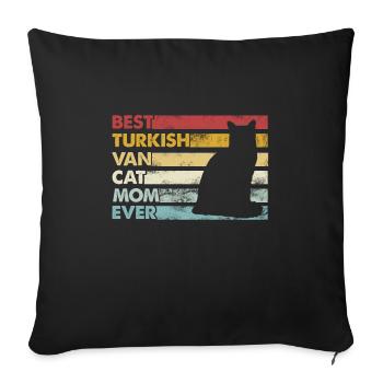 Best Mother Ever - Turkish Van Cat - Sofa pillowcase 17,3'' x 17,3'' (45 x 45 cm) - black - Front