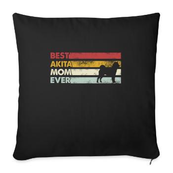 Meilleure mère de tous les temps - Akita - Housse de coussin décorative 45 x 45 cm - noir - Devant