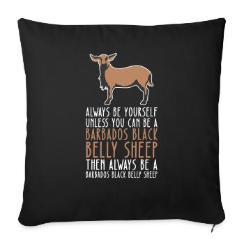 Sei Du Selbst - Barbados Black Belly Sheep - Sofakissenbezug 45 x 45 cm - Schwarz - Vorne