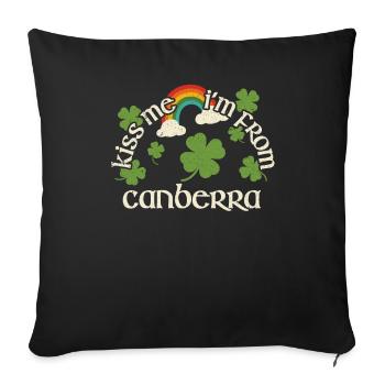 Kiss Me - St. Patrick's Day Canberra - Sofa pillowcase 17,3'' x 17,3'' (45 x 45 cm) - black - Front
