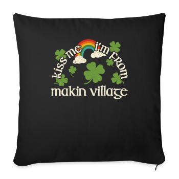 Kiss Me - Village Makin de la Saint-Patrick - Housse de coussin décorative 45 x 45 cm - noir - Devant