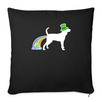 St. Patrick's Dog - Black Tan Coonhound - Sofa pillowcase 17,3'' x 17,3'' (45 x 45 cm) - black - Front