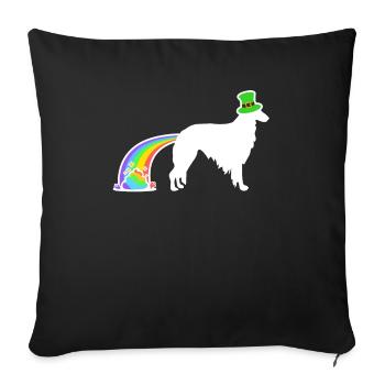 St. Patricks Hund - Barsoi - Sofakissenbezug 45 x 45 cm - Schwarz - Vorne