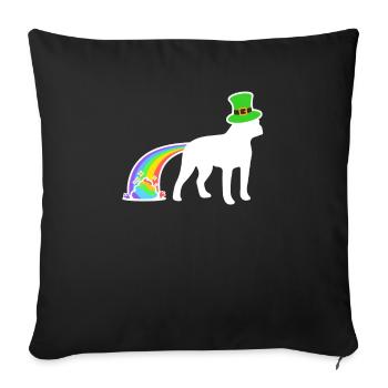 St. Patrick's Dog - Boston Terrier - Sofa pillowcase 17,3'' x 17,3'' (45 x 45 cm) - black - Front