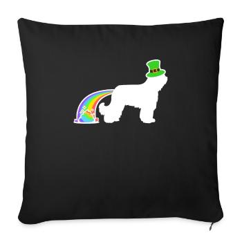 Chien de Saint-Patrick - Briarde - Housse de coussin décorative 45 x 45 cm - noir - Devant