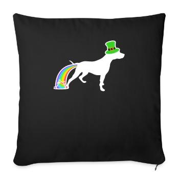 St. Patrick's Dog - Pitbull - Sofa pillowcase 17,3'' x 17,3'' (45 x 45 cm) - black - Front