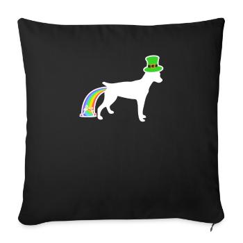 Chien de Saint-Patrick - Ratterrier - Housse de coussin décorative 45 x 45 cm - noir - Devant