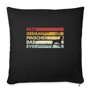Best Father Ever - German Pinscher - Sofa pillowcase 17,3'' x 17,3'' (45 x 45 cm) - black - Front
