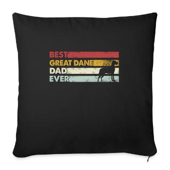 Best Father Ever - Great Dane - Sofa pillowcase 17,3'' x 17,3'' (45 x 45 cm) - black - Front