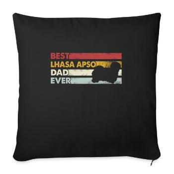 Bester Vater Aller Zeiten - Lhasa Apso - Sofakissenbezug 45 x 45 cm - Schwarz - Vorne