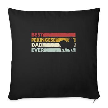 Meilleur père de tous les temps - Pékinois - Housse de coussin décorative 45 x 45 cm - noir - Devant