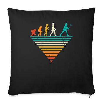 Menschliche Evolution - Vintage Badminton - Sofakissenbezug 45 x 45 cm - Schwarz - Vorne