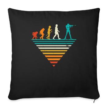 Human Evolution - Vintage Biathlon - Housse de coussin décorative 45 x 45 cm - noir - Devant