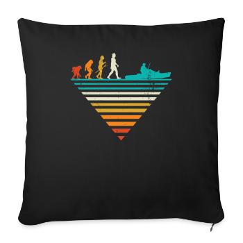 Human Evolution - Vintage Boating - Sofa pillowcase 17,3'' x 17,3'' (45 x 45 cm) - black - Front