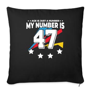 L’âge n’est qu’un chiffre - 47e anniversaire - Housse de coussin décorative 45 x 45 cm - noir - Devant