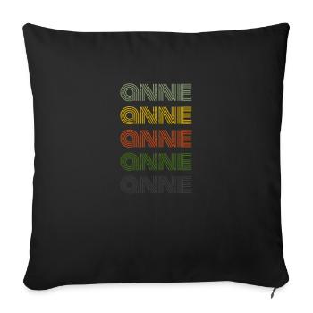70s Retro Name Vintage Personalized Anne - Sofa pillowcase 17,3'' x 17,3'' (45 x 45 cm) - black - Front