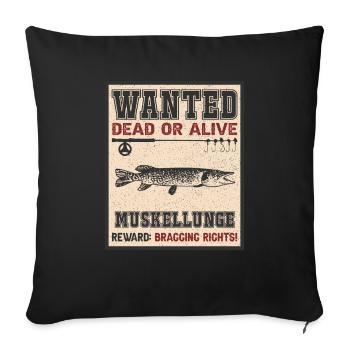 Poisson recherché - Muscle Lung Fishing - Housse de coussin décorative 45 x 45 cm - noir - Devant