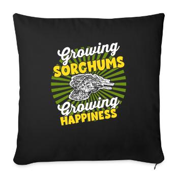 Crop Growth - Farmer Harvest Sorghum - Sofa pillowcase 17,3'' x 17,3'' (45 x 45 cm) - black - Front