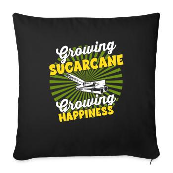 Croissance de la culture - L’agriculteur récolte la canne à sucre - Housse de coussin décorative 45 x 45 cm - noir - Devant