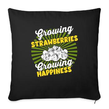 Cultivation of crop - Farmer Harvest Strawberry - Sofa pillowcase 17,3'' x 17,3'' (45 x 45 cm) - black - Front