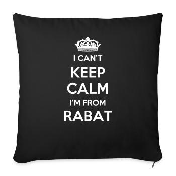 Je ne peux pas rester calme, je viens de Rabat - Housse de coussin décorative 45 x 45 cm - noir - Devant