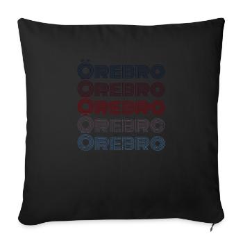Vintage Sweden Town - Retro Örebro - Sofa pillowcase 17,3'' x 17,3'' (45 x 45 cm) - black - Front