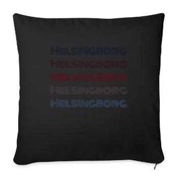 Vintage Sweden Town - Retro Helsingborg - Sofa pillowcase 17,3'' x 17,3'' (45 x 45 cm) - black - Front
