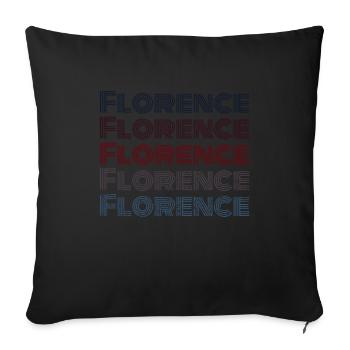 Vintage Italy Stadt - Retro Florence - Sofakissenbezug 45 x 45 cm - Schwarz - Vorne