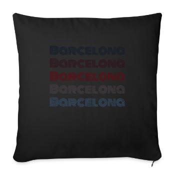 Vintage Spain City - Retro Barcelona - Housse de coussin décorative 45 x 45 cm - noir - Devant