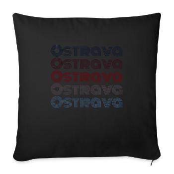 Vintage Czech Republic City - Retro Ostrava - Sofa pillowcase 17,3'' x 17,3'' (45 x 45 cm) - black - Front