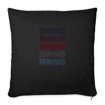 Vintage Czech Republic City - Retro Brno - Housse de coussin décorative 45 x 45 cm - noir - Devant