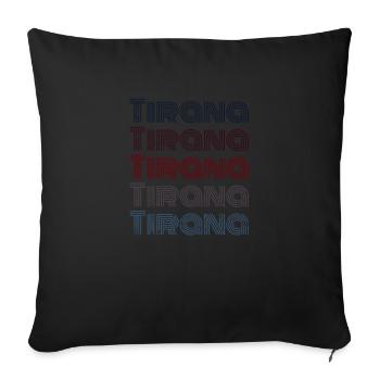 Vintage Albania City - Retro Tirana - Sofa pillowcase 17,3'' x 17,3'' (45 x 45 cm) - black - Front