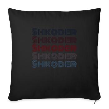 Vintage Albania Town - Retro Shkoder - Housse de coussin décorative 45 x 45 cm - noir - Devant