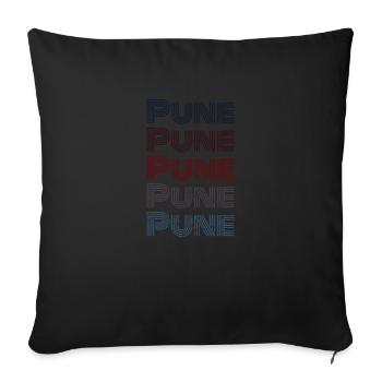 Vintage India City - Retro Pune - Sofa pillowcase 17,3'' x 17,3'' (45 x 45 cm) - black - Front