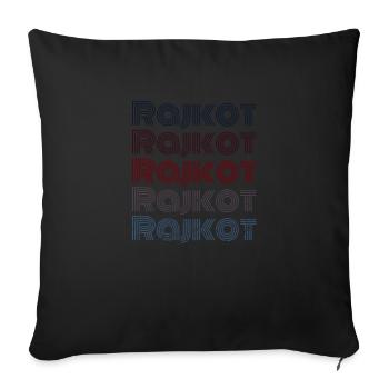 Vintage India City - Retro Rajkot - Sofa pillowcase 17,3'' x 17,3'' (45 x 45 cm) - black - Front