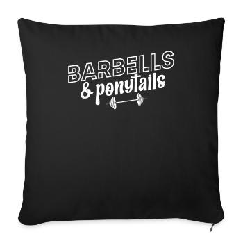 Barre et queues de cheval - Housses de pompe - Housse de coussin décorative 45 x 45 cm - noir - Devant