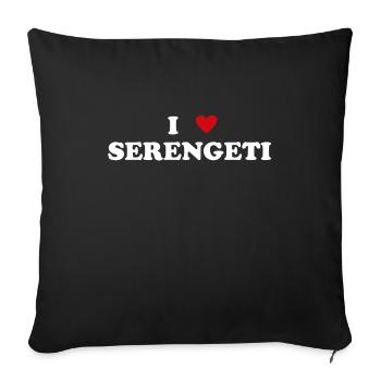 Heart National Park Tanzanie - J’aime le Serengeti - Housse de coussin décorative 45 x 45 cm - noir - Devant