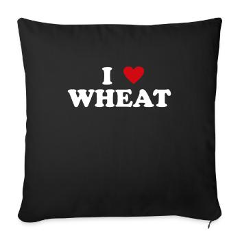Heart Farmer - J’aime le blé - Housse de coussin décorative 45 x 45 cm - noir - Devant