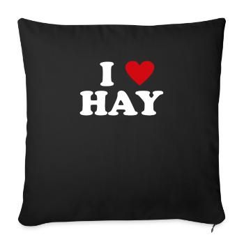Heart Farmer - I Love Hay - Sofa pillowcase 17,3'' x 17,3'' (45 x 45 cm) - black - Front