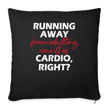 Running Away - Pumping Couvre Les Femmes Dans La Salle De Gym - Housse de coussin décorative 45 x 45 cm - noir - Devant