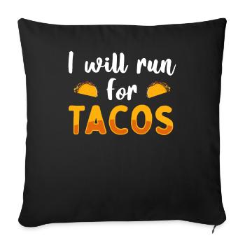 Running For Tacos - Pump Cover Gym - Housse de coussin décorative 45 x 45 cm - noir - Devant