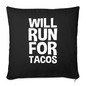 Running For Tacos - Pump Cover Gym - Housse de coussin décorative 45 x 45 cm - noir - Devant
